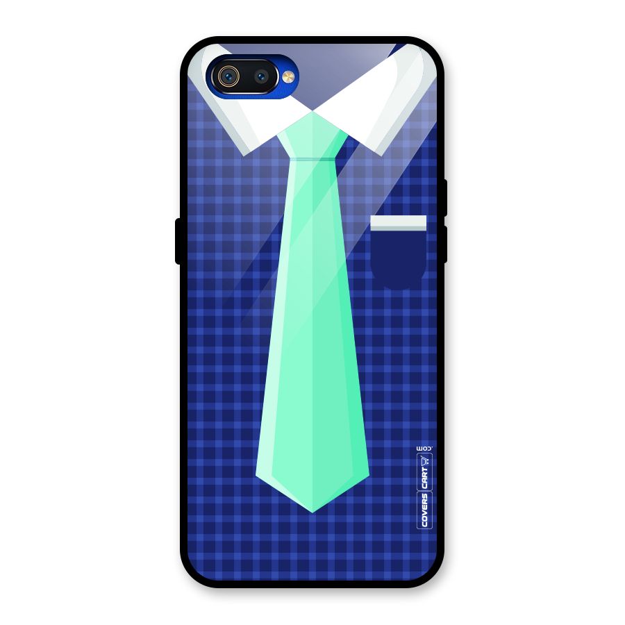 Checked Shirt Tie Glass Back Case for Realme C2