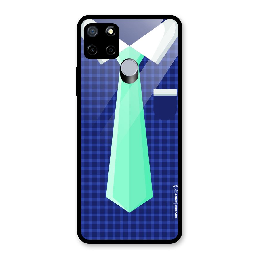 Checked Shirt Tie Glass Back Case for Realme Narzo 20