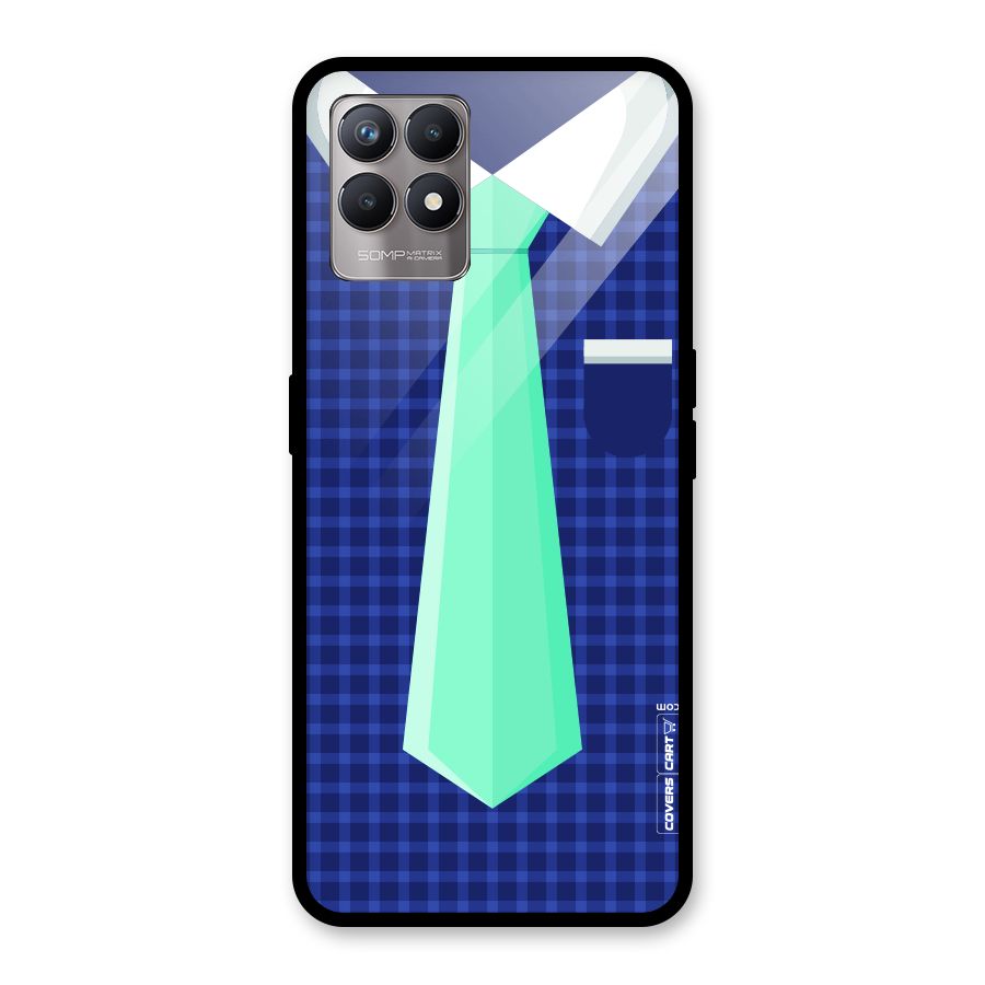 Checked Shirt Tie Glass Back Case for Realme Narzo 50