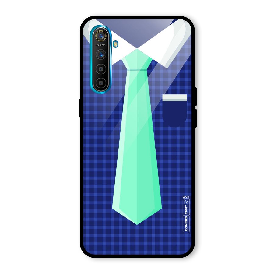 Checked Shirt Tie Glass Back Case for Realme X2
