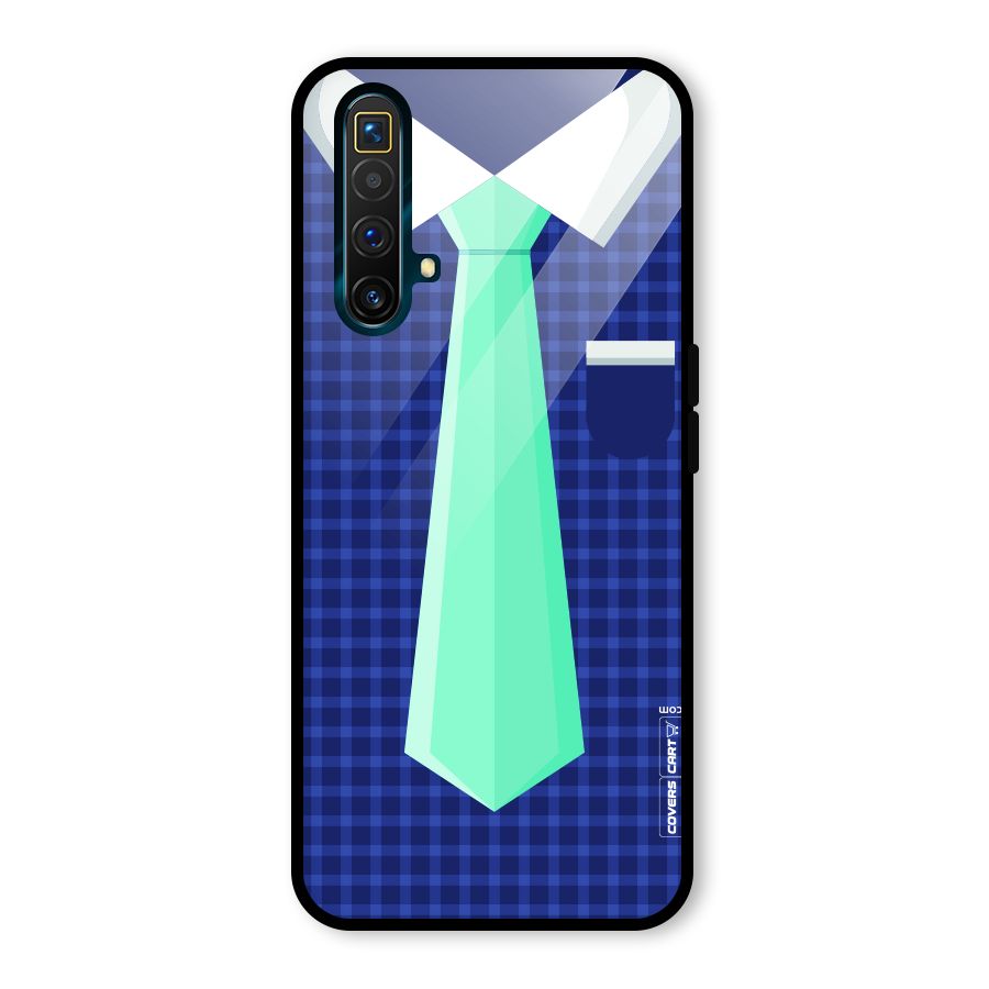 Checked Shirt Tie Glass Back Case for Realme X3 SuperZoom