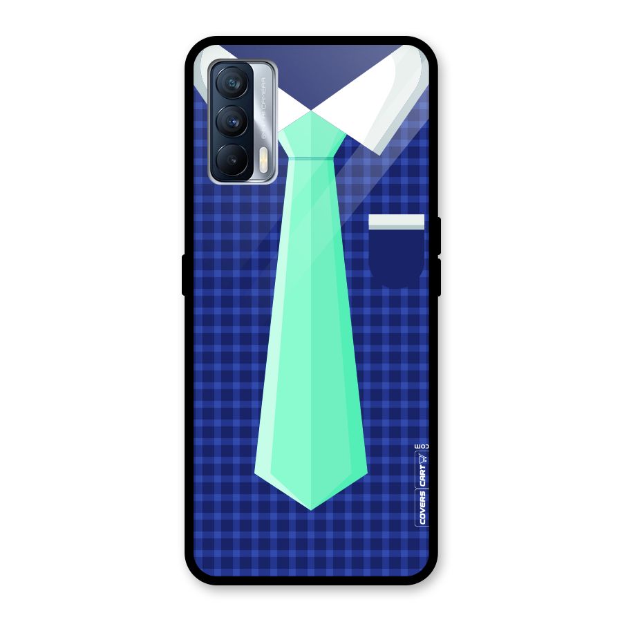 Checked Shirt Tie Glass Back Case for Realme X7