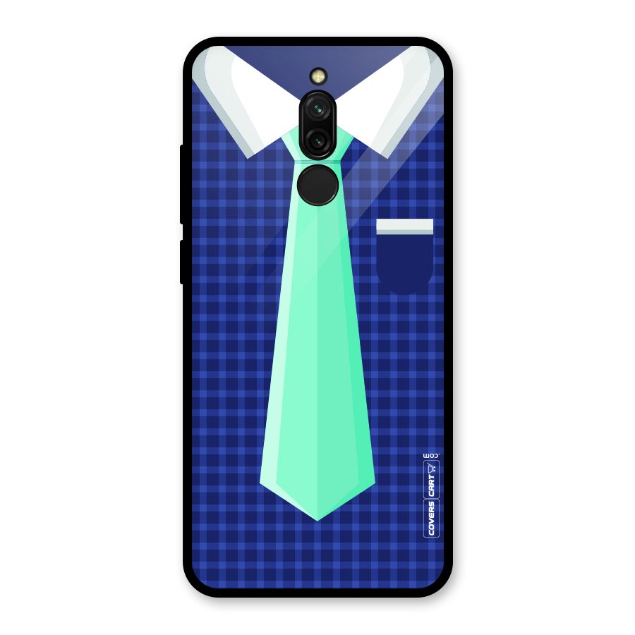 Checked Shirt Tie Glass Back Case for Redmi 8