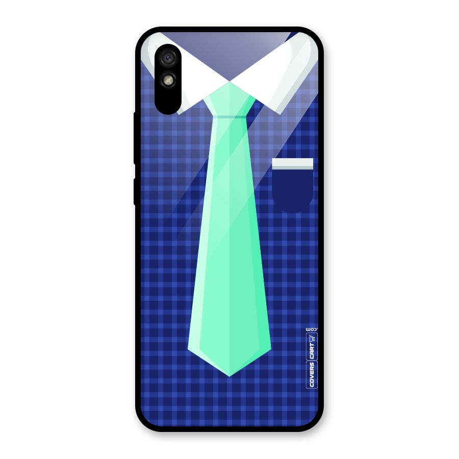 Checked Shirt Tie Glass Back Case for Redmi 9i