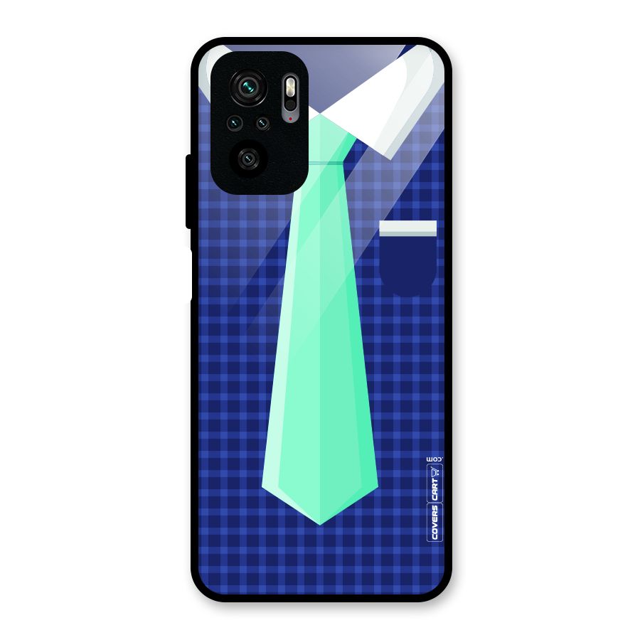 Checked Shirt Tie Glass Back Case for Redmi Note 10S