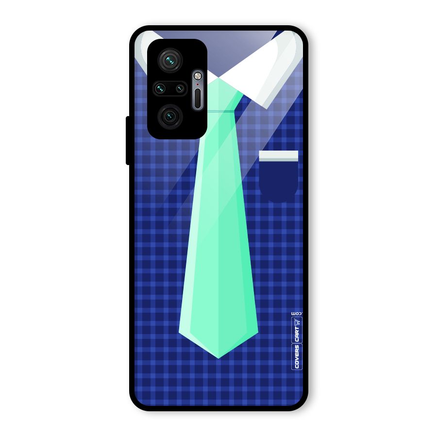 Checked Shirt Tie Glass Back Case for Redmi Note 10 Pro