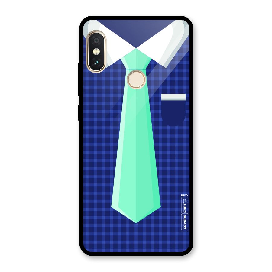Checked Shirt Tie Glass Back Case for Redmi Note 5 Pro