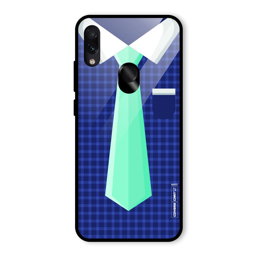 Checked Shirt Tie Glass Back Case for Redmi Note 7