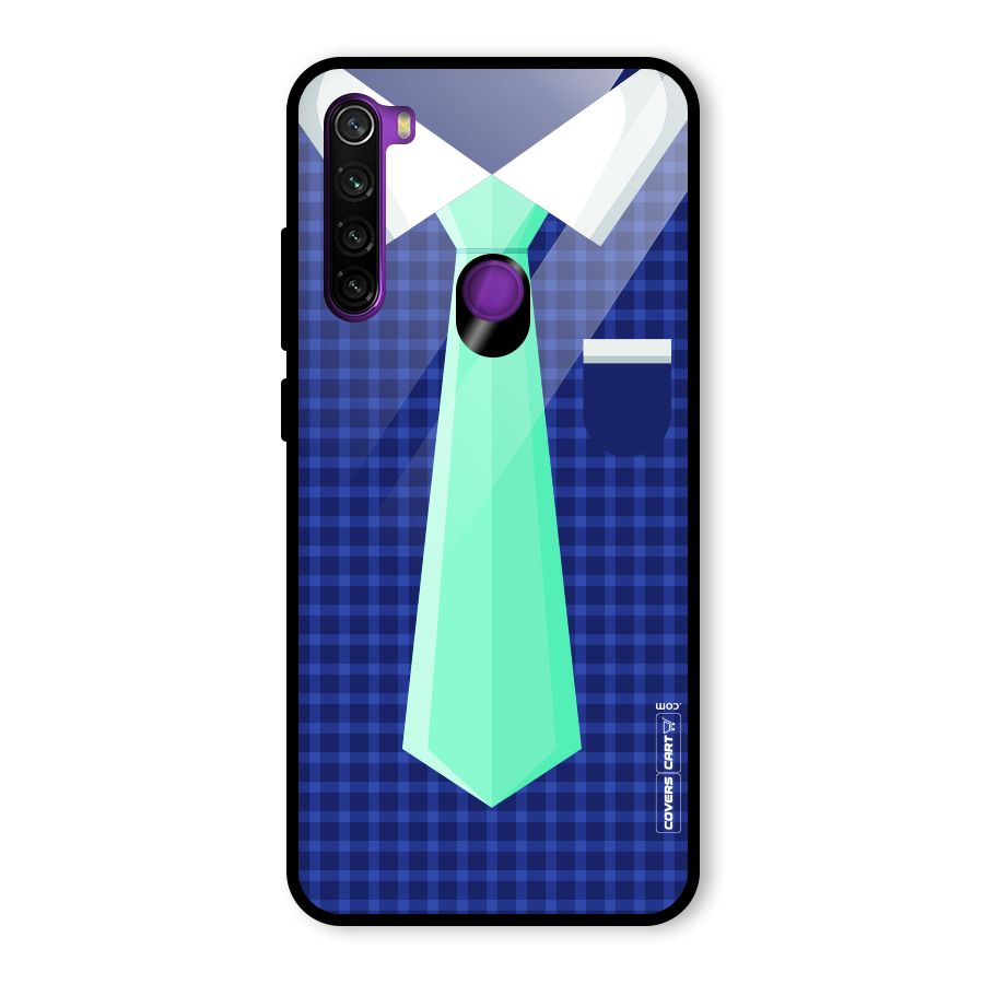 Checked Shirt Tie Glass Back Case for Redmi Note 8