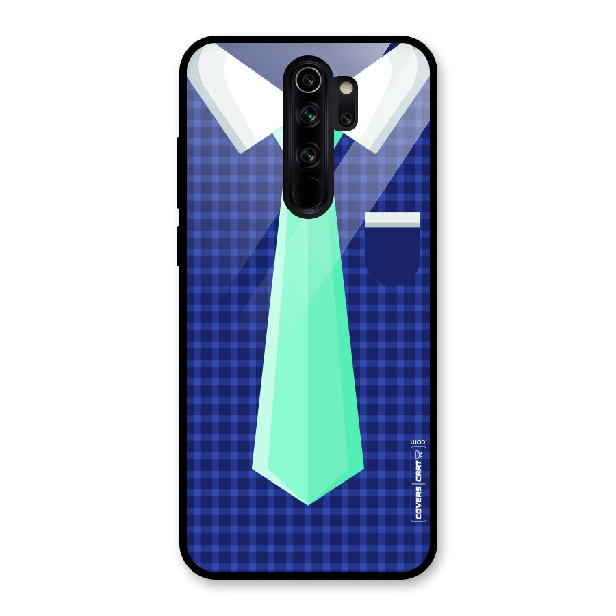 Checked Shirt Tie Glass Back Case for Redmi Note 8 Pro