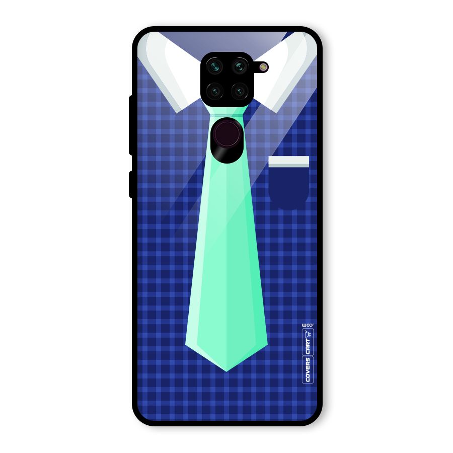 Checked Shirt Tie Glass Back Case for Redmi Note 9