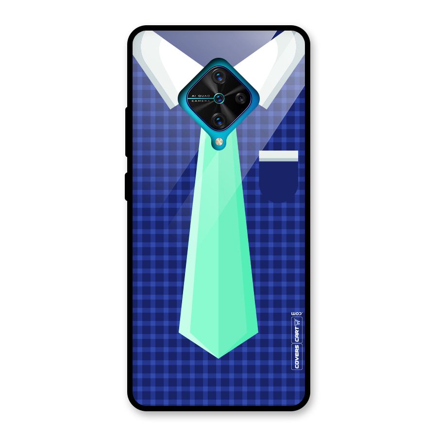 Checked Shirt Tie Glass Back Case for Vivo S1 Pro