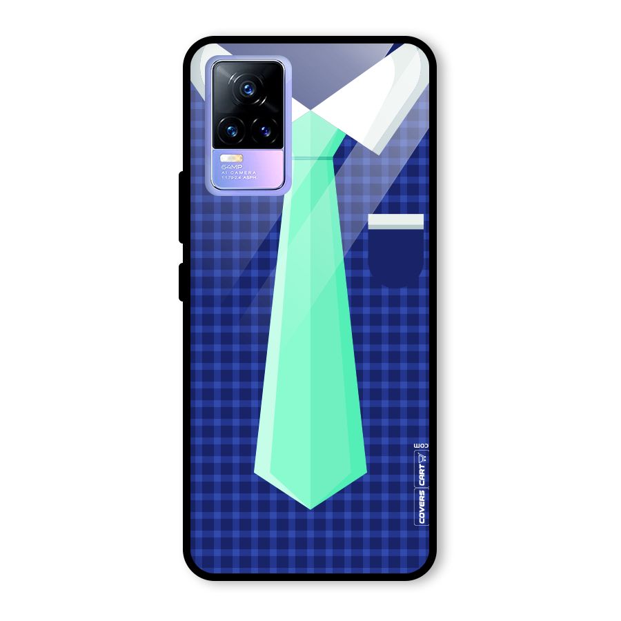 Checked Shirt Tie Glass Back Case for Vivo Y73