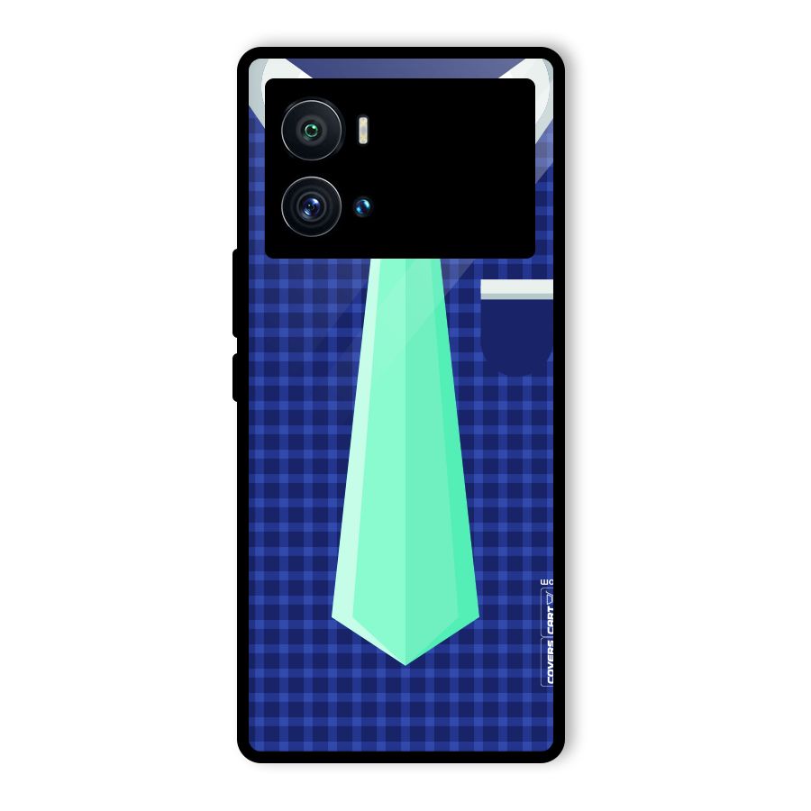 Checked Shirt Tie Glass Back Case for Vivo iQOO 9 Pro