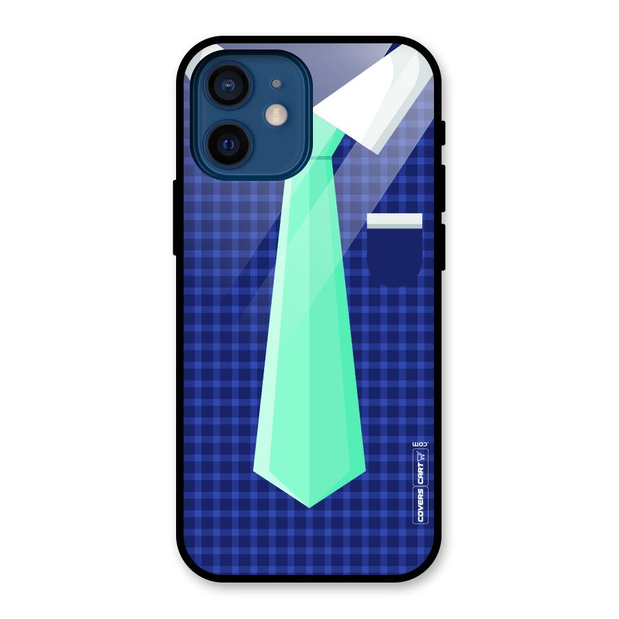Checked Shirt Tie Glass Back Case for iPhone 12 Mini