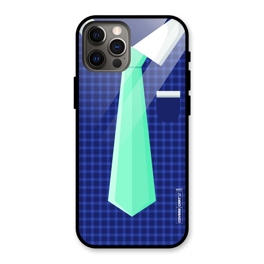 Checked Shirt Tie Glass Back Case for iPhone 12 Pro