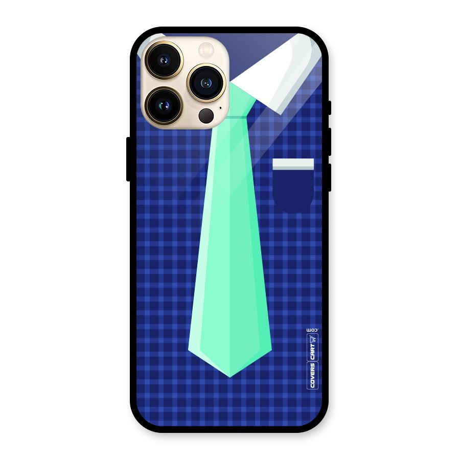 Checked Shirt Tie Glass Back Case for iPhone 13 Pro Max