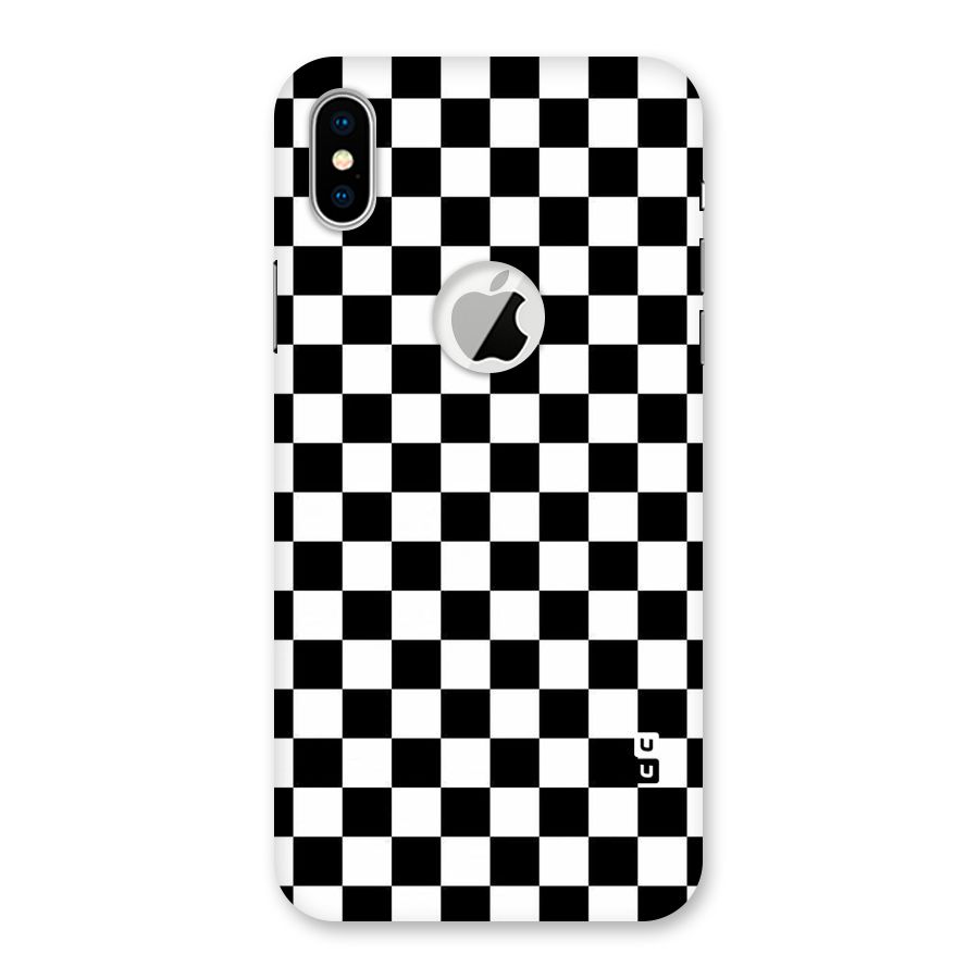 Checkerboard Back Case for iPhone X Logo Cut