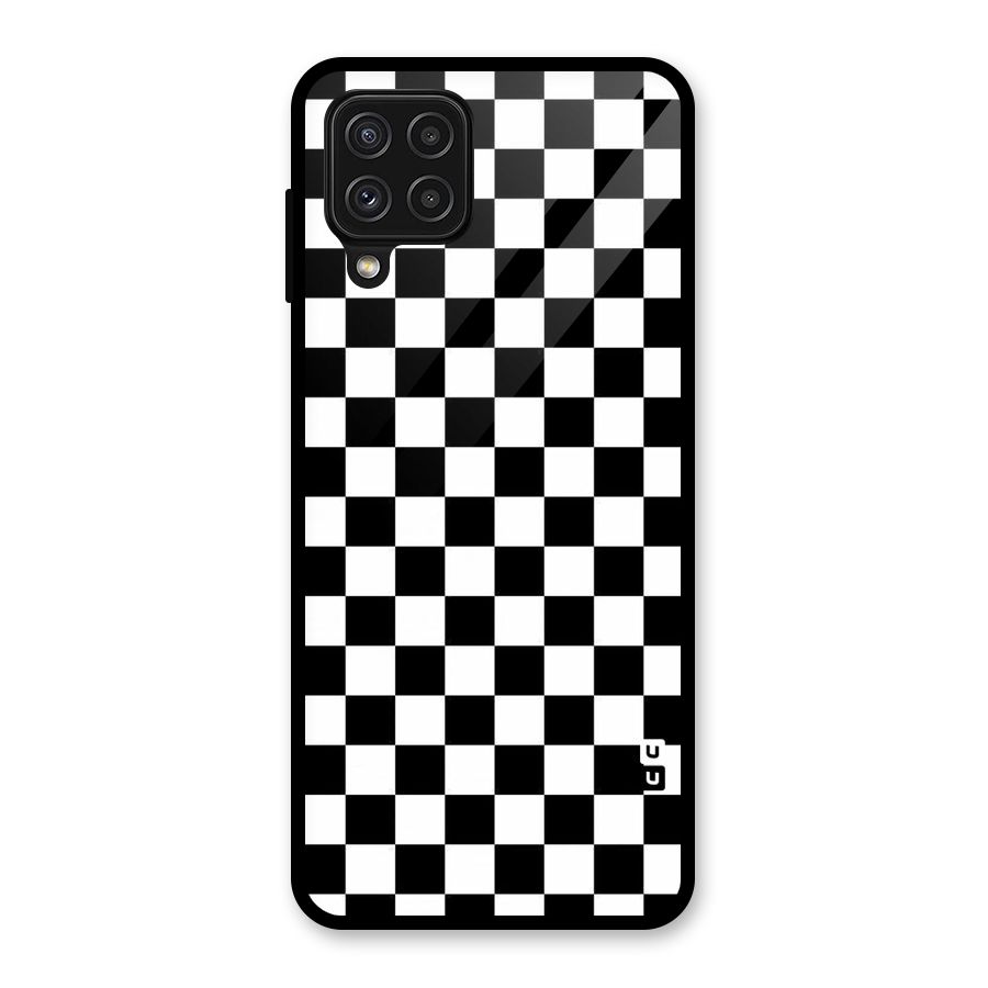 Checkerboard Glass Back Case for Galaxy A22 4G