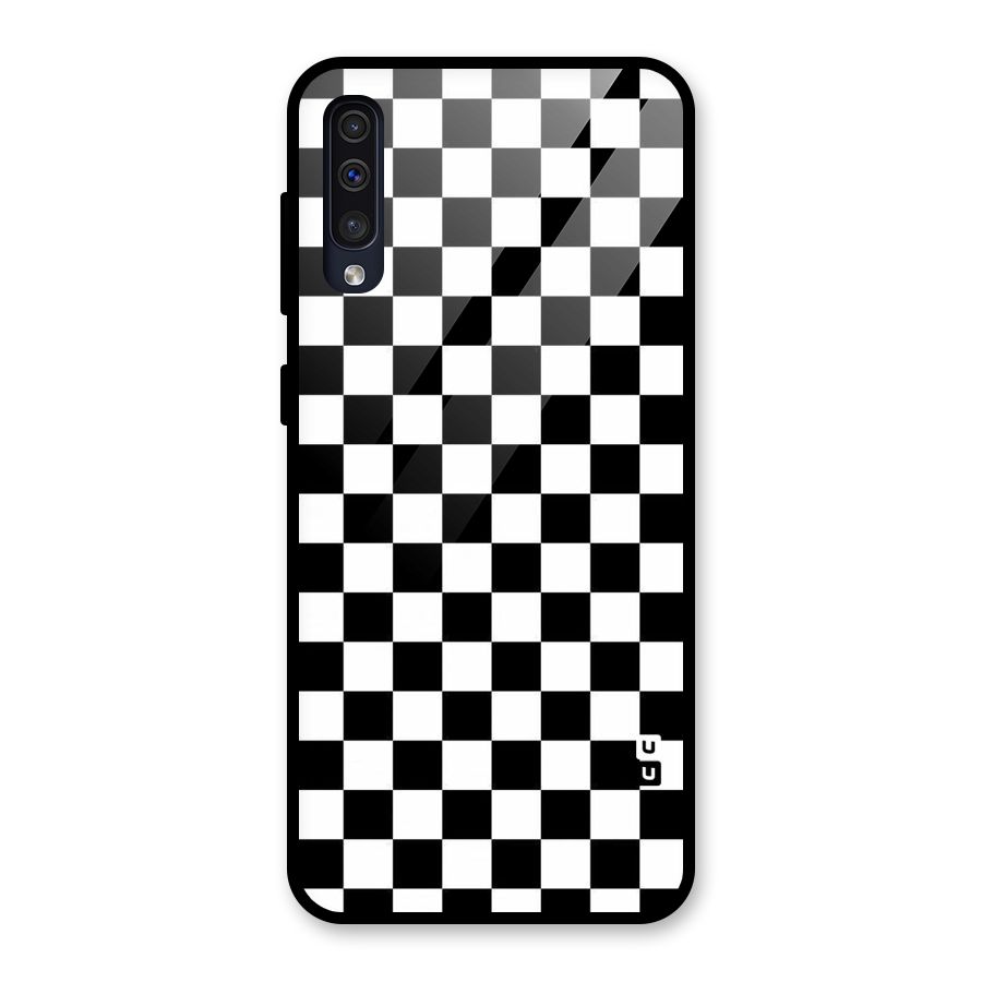 Checkerboard Glass Back Case for Galaxy A50
