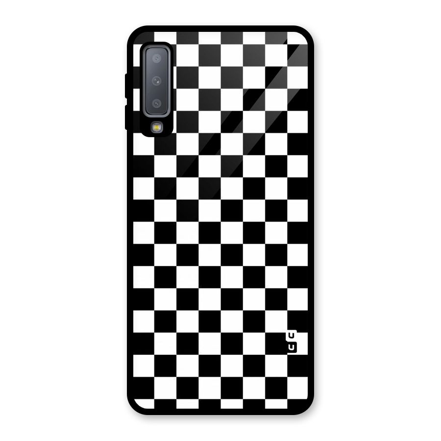 Checkerboard Glass Back Case for Galaxy A7 (2018)