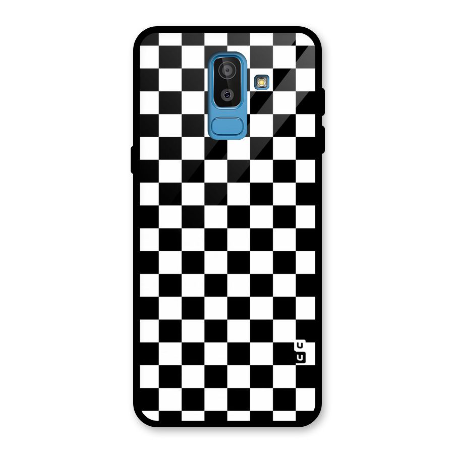 Checkerboard Glass Back Case for Galaxy J8