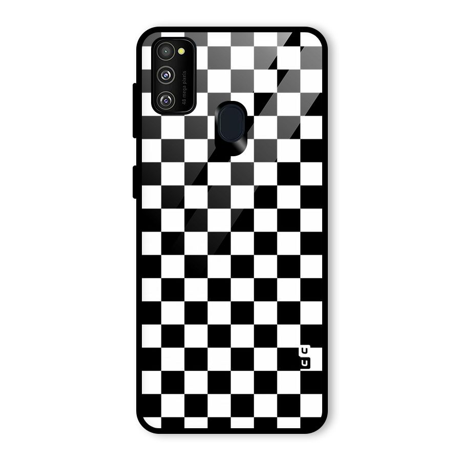 Checkerboard Glass Back Case for Galaxy M30s