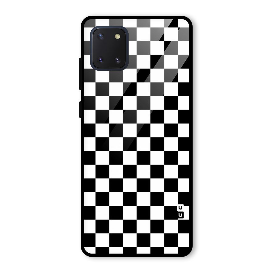 Checkerboard Glass Back Case for Galaxy Note 10 Lite