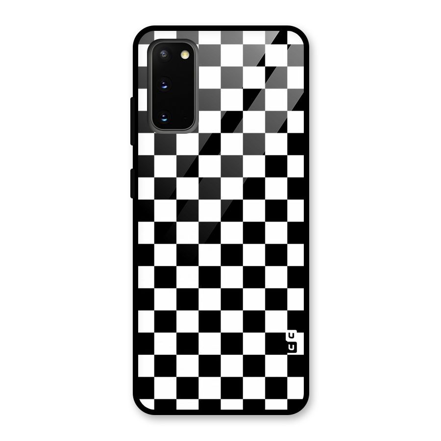 Checkerboard Glass Back Case for Galaxy S20