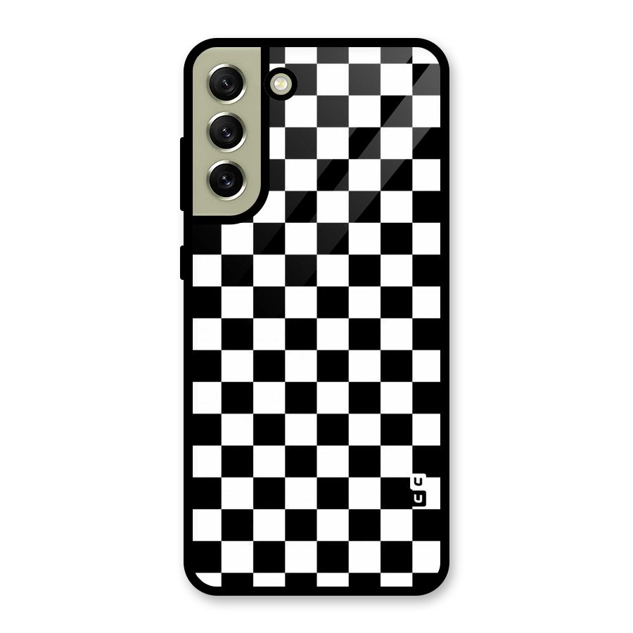 Checkerboard Glass Back Case for Galaxy S21 FE 5G