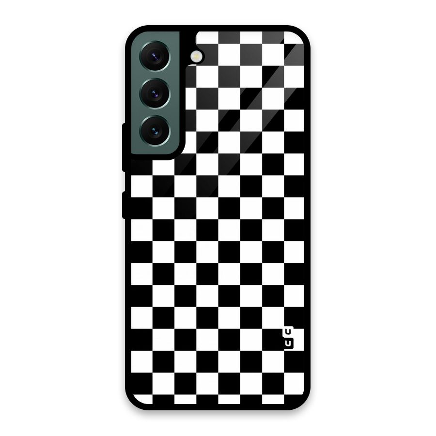 Checkerboard Glass Back Case for Galaxy S22 5G