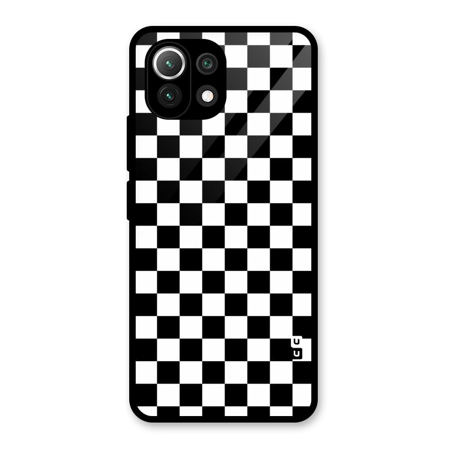 Checkerboard Glass Back Case for Mi 11 Lite NE 5G