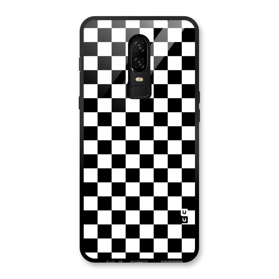 Checkerboard Glass Back Case for OnePlus 6