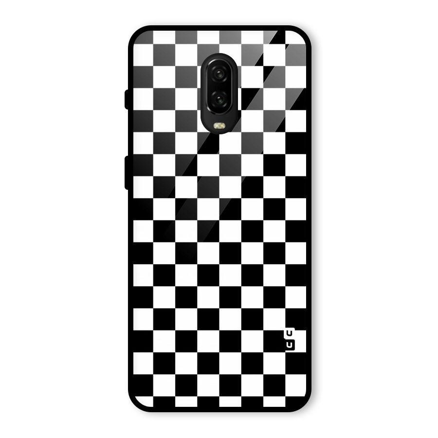 Checkerboard Glass Back Case for OnePlus 6T