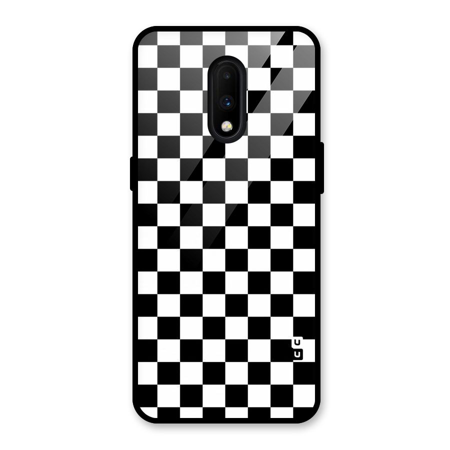 Checkerboard Glass Back Case for OnePlus 7