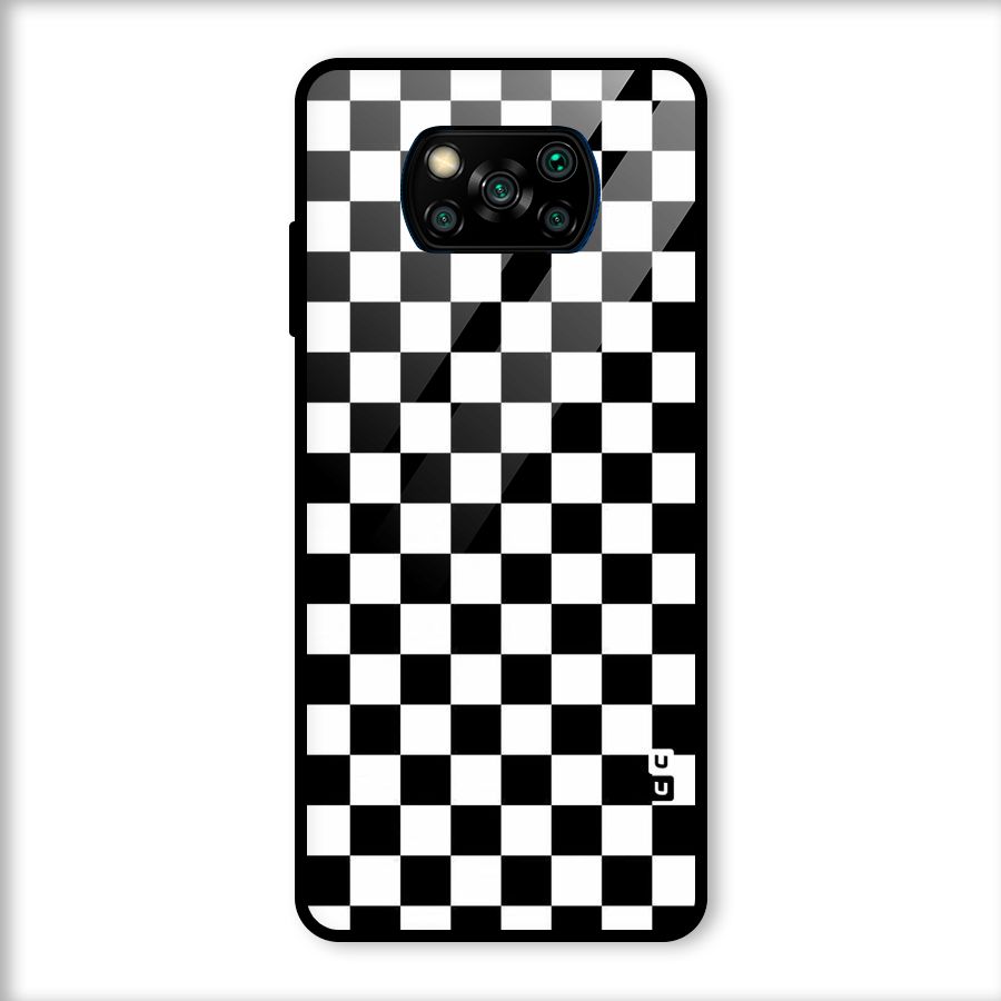 Checkerboard Glass Back Case for Poco X3
