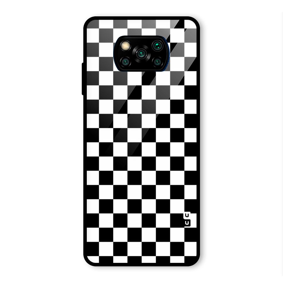 Checkerboard Glass Back Case for Poco X3 Pro