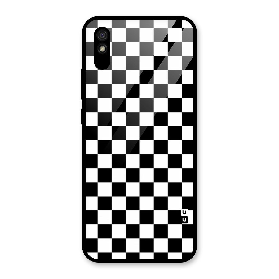 Checkerboard Glass Back Case for Redmi 9i
