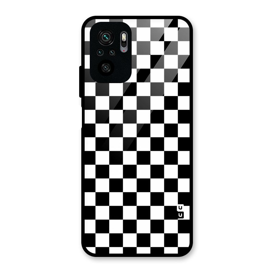 Checkerboard Glass Back Case for Redmi Note 10S