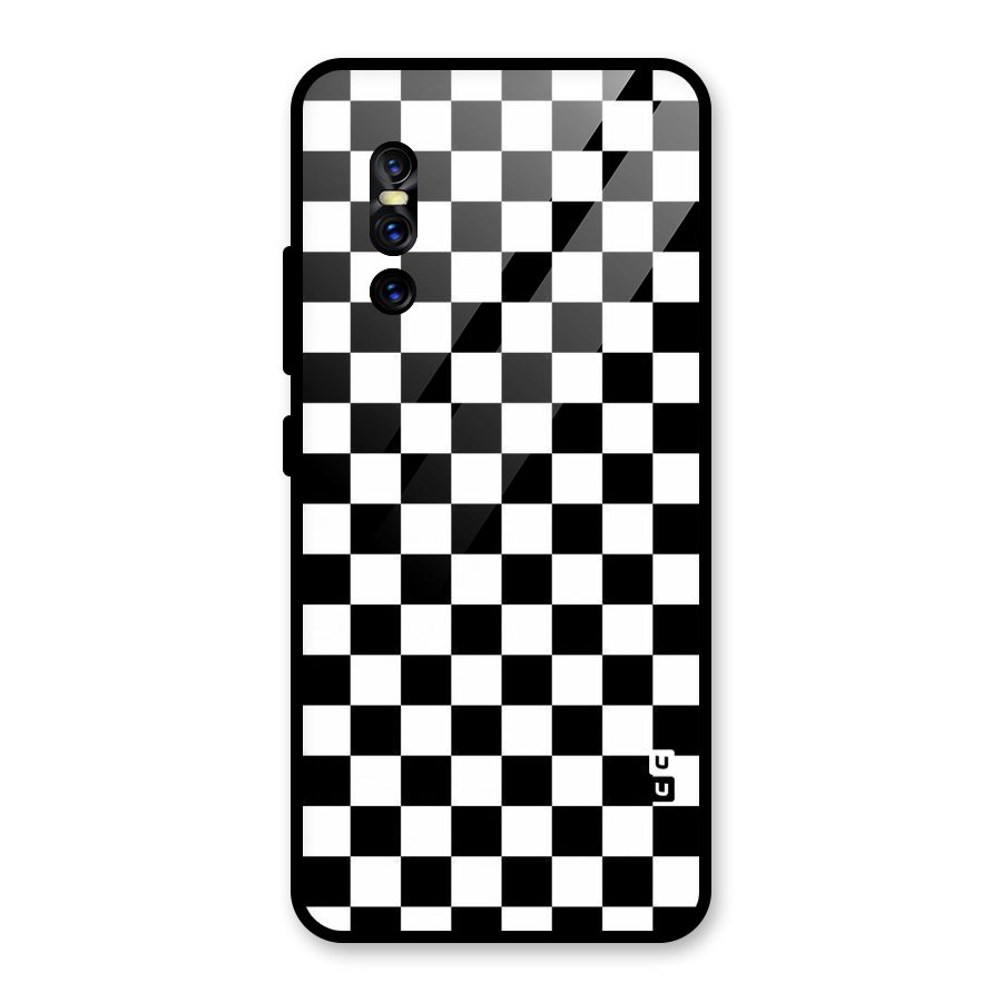 Checkerboard Glass Back Case for Vivo V15 Pro