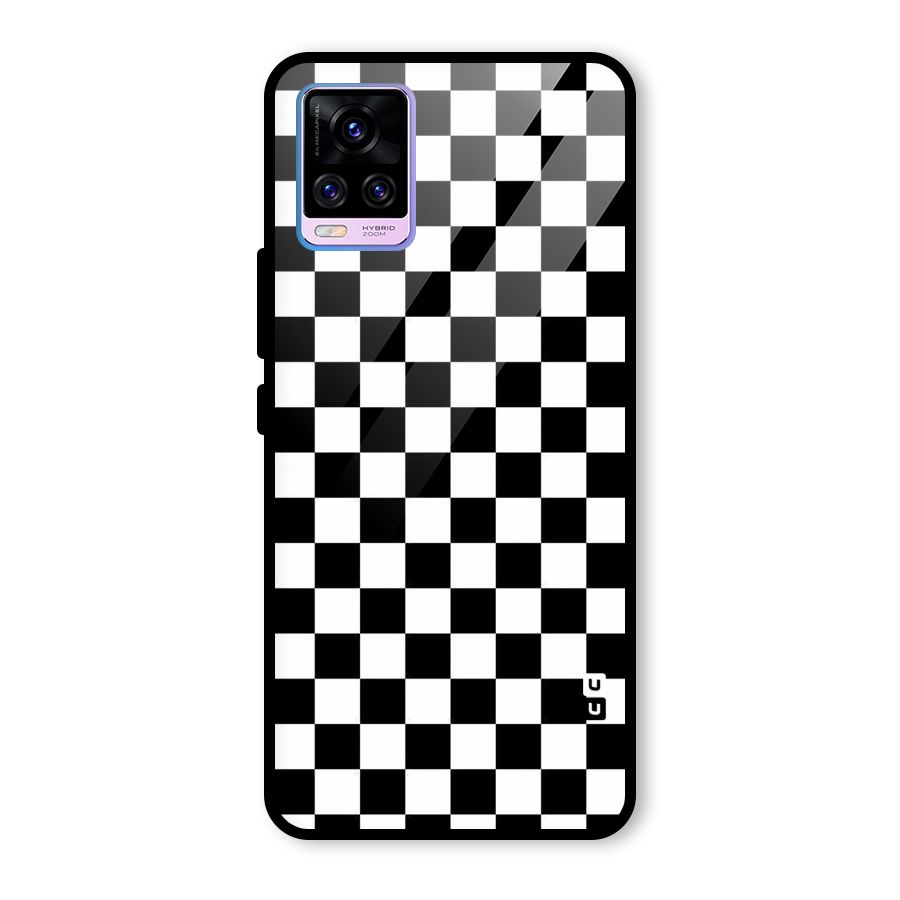 Checkerboard Glass Back Case for Vivo V20 Pro