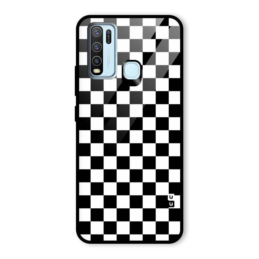Checkerboard Glass Back Case for Vivo Y50