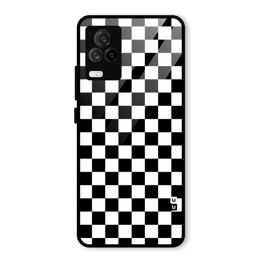 Checkerboard Glass Back Case for Vivo iQOO 7 Legend 5G