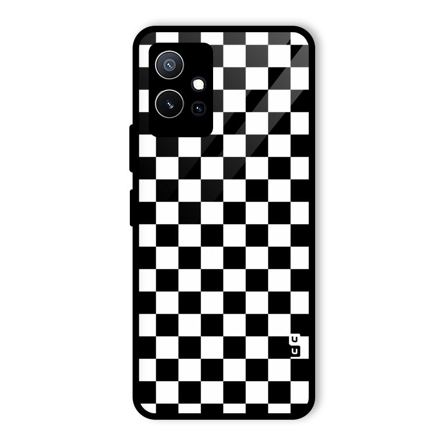Checkerboard Glass Back Case for Vivo iQOO Z6