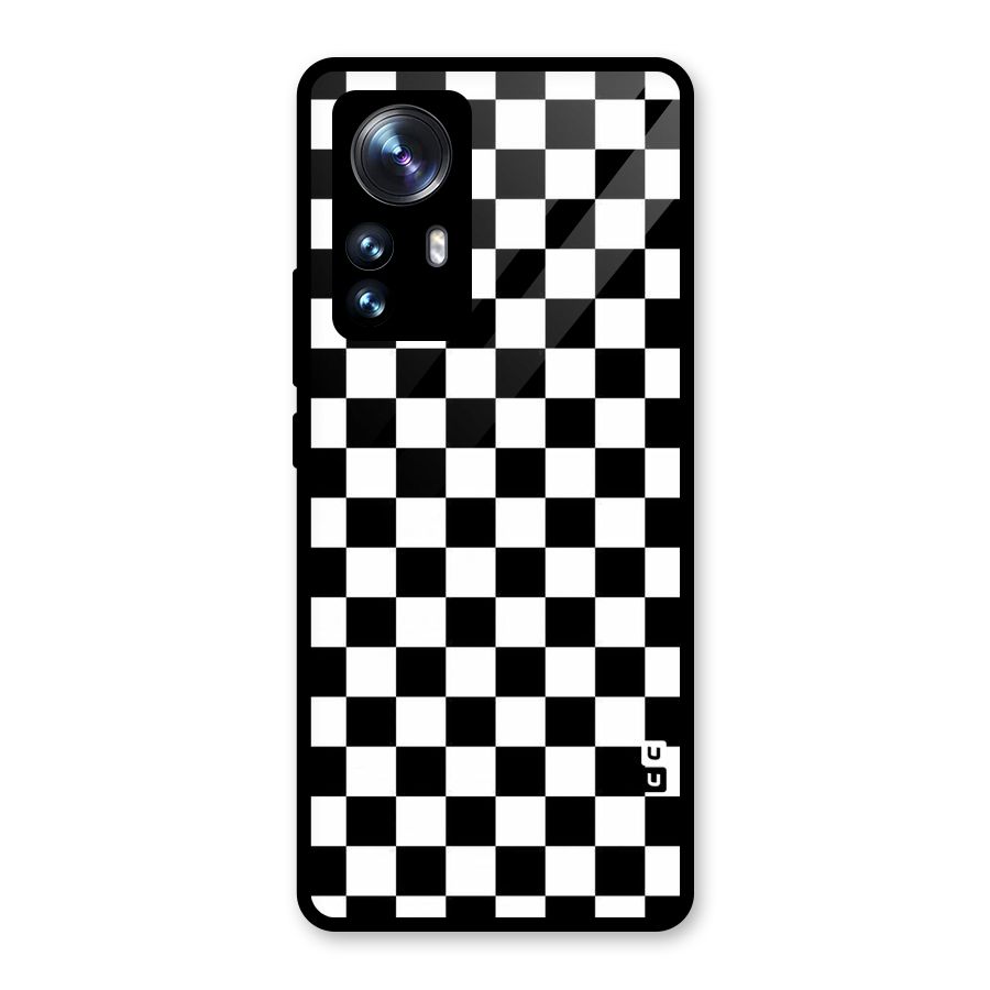 Checkerboard Glass Back Case for Xiaomi 12 Pro