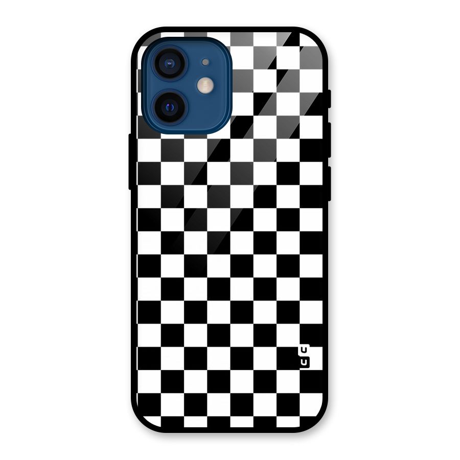 Checkerboard Glass Back Case for iPhone 12 Mini