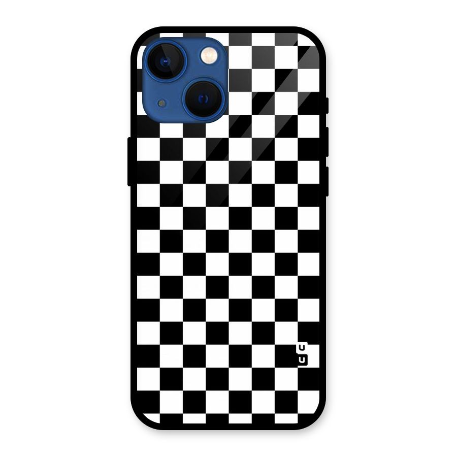 Checkerboard Glass Back Case for iPhone 13 Mini
