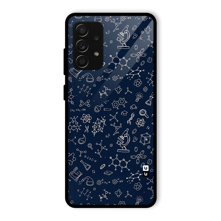 Chemistry Doodle Art Glass Back Case for Galaxy A53 5G
