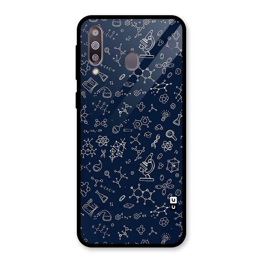 Chemistry Doodle Art Glass Back Case for Galaxy M30