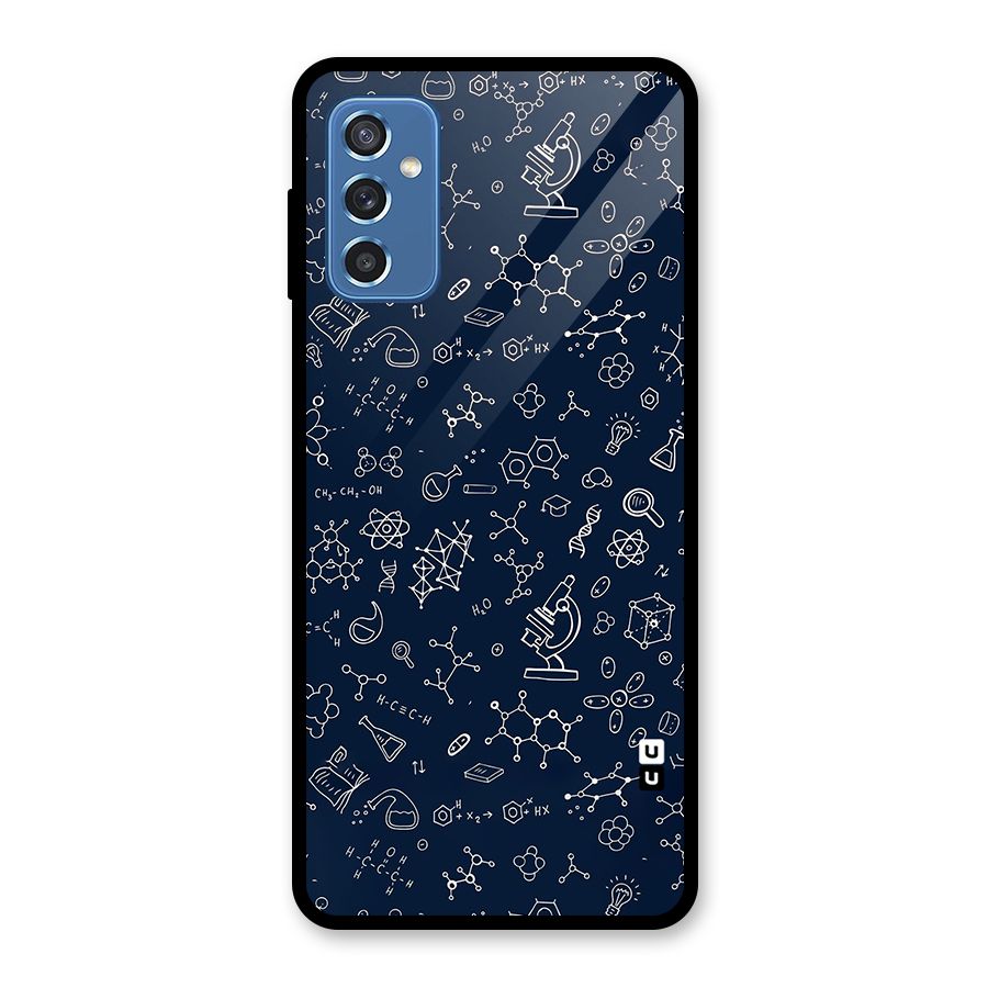 Chemistry Doodle Art Glass Back Case for Galaxy M52 5G